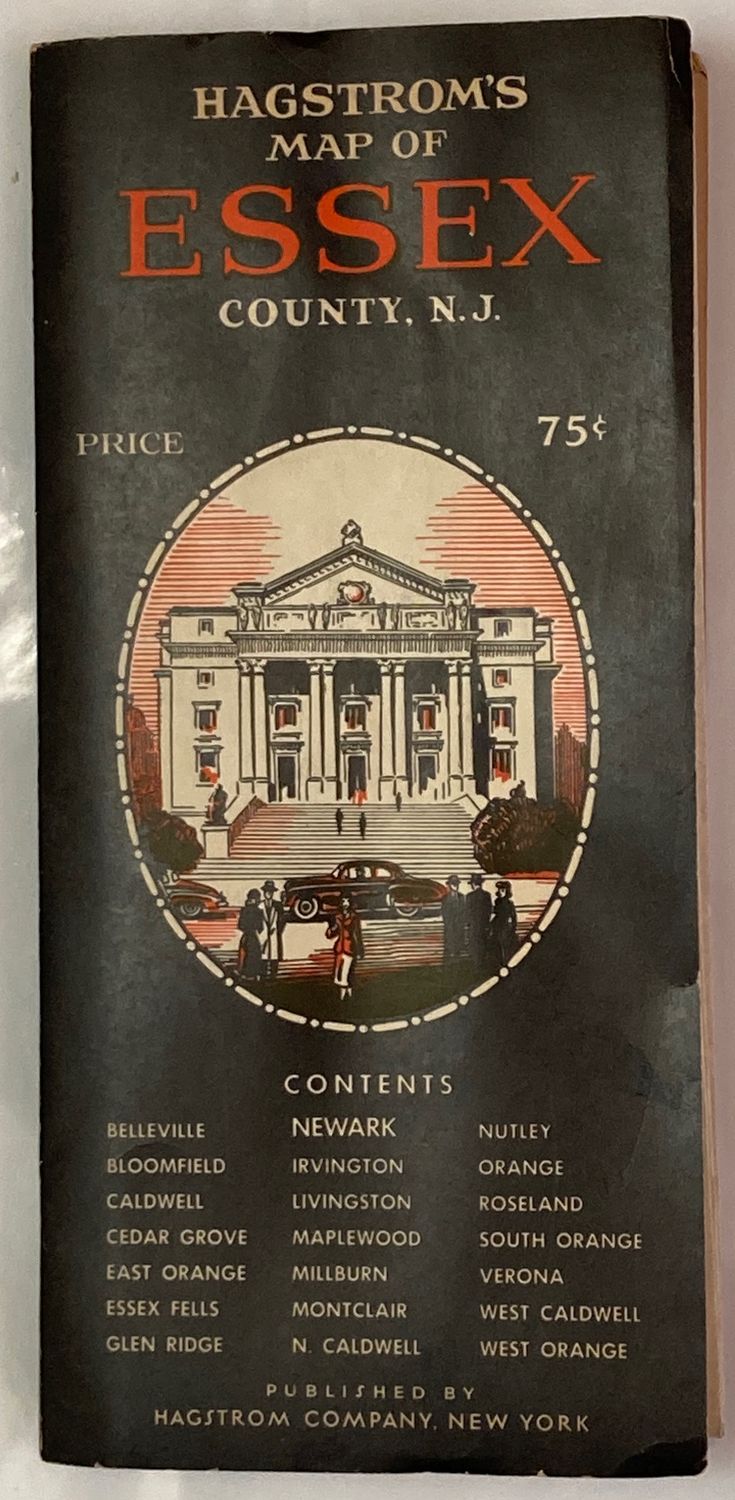 1950 Folding Essex County NJ Map by Hagstrom