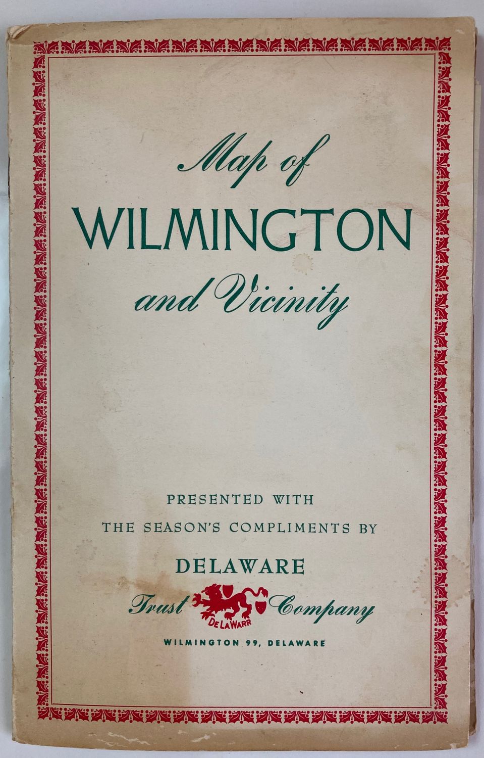 1950 Wilmington Delaware Folding Map by Franklin Maps