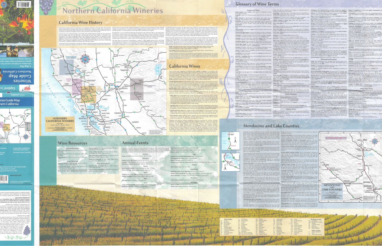 2005 Wineries Guide Map of Northern California by AAA of Ca.