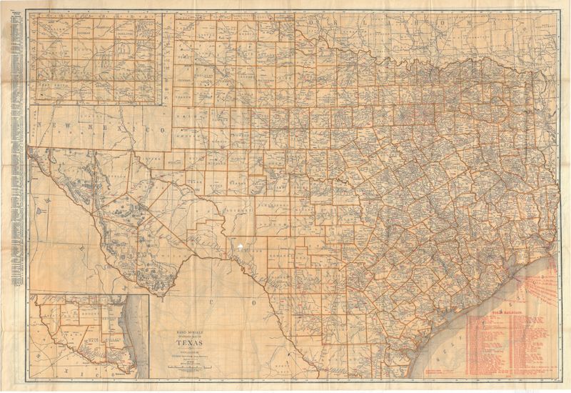 1914 Pocket Map of Texas by Rand McNally