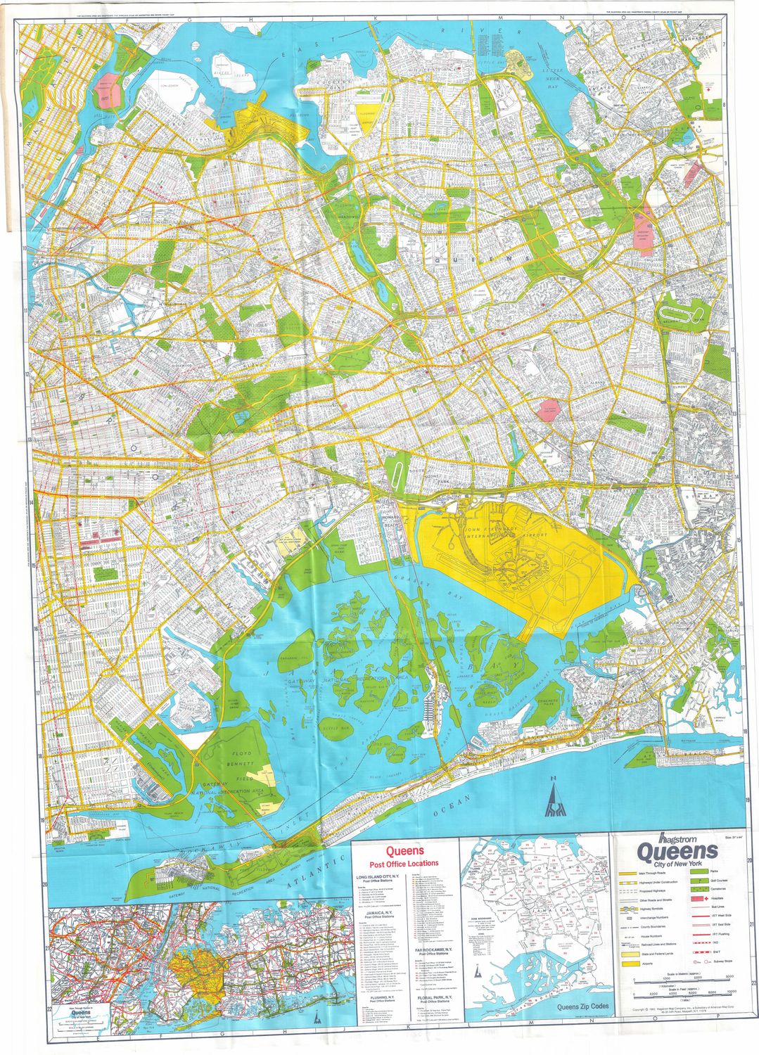 1980 Folding Map of Queens by Hagstrom