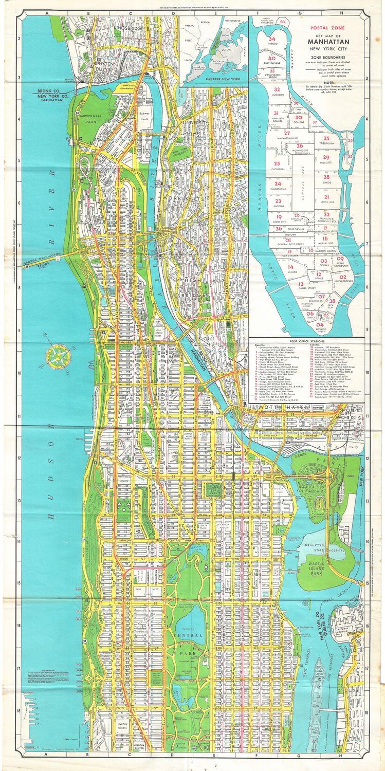 1972 Folding Map of New York City by Hagstrom