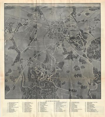 1936 Gettysburg Battlefield Map in chromolithography