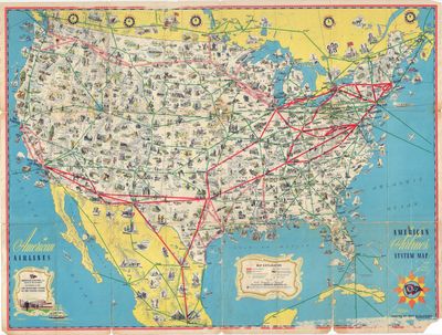 1948 American Airlines System map - as is
