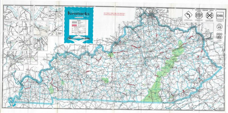1941 Road Map of Kentucky from the Dept. of Hwys