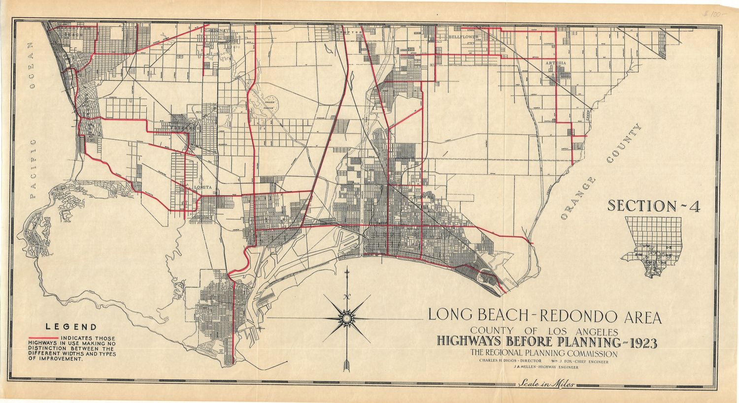 1923 Long Beach-Redondo Region planning map