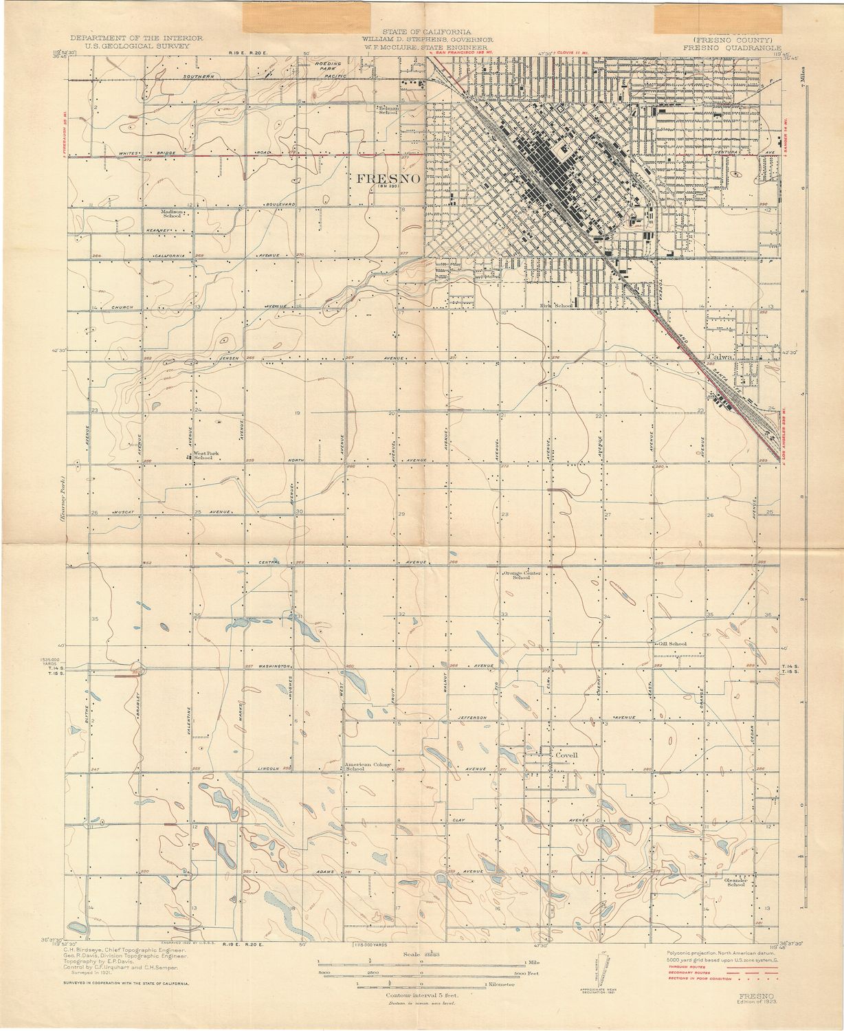 1923 Fresno Quad Sheet