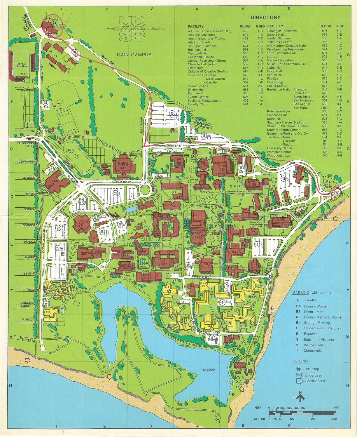 1980 UC Santa Barbara Campus Map &amp; Directory