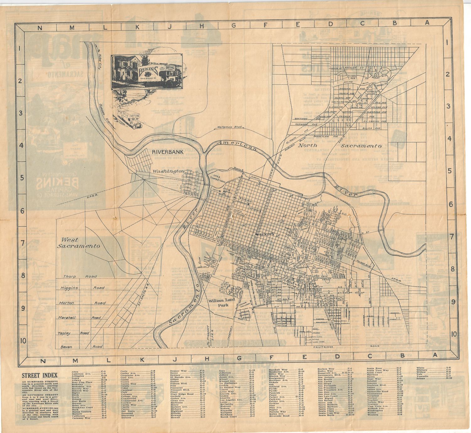 1935 Bekins Map of Sacramento