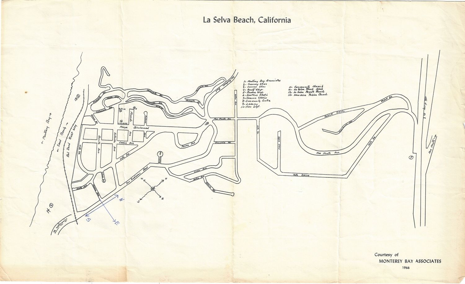 1966 Map of La Selva Beach, California