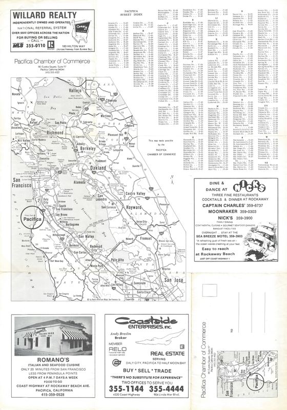 1973 Map of Pacifica  from the Chamber of Commerce