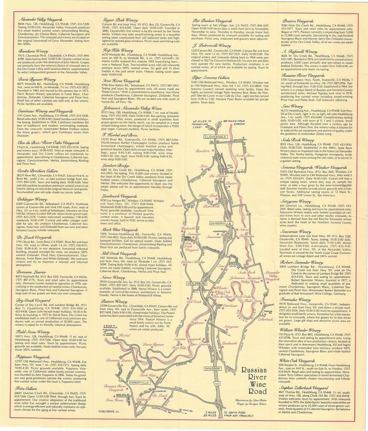 1983 Russian River Wine Map