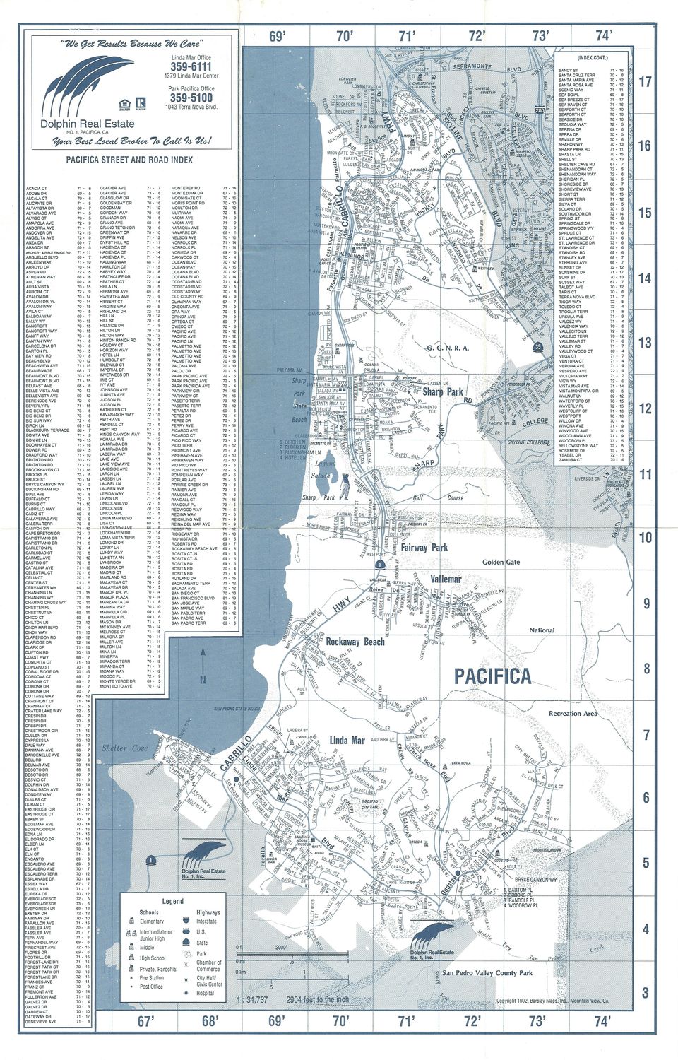 1992 Map of Pacifica from Dolphin Real Estate