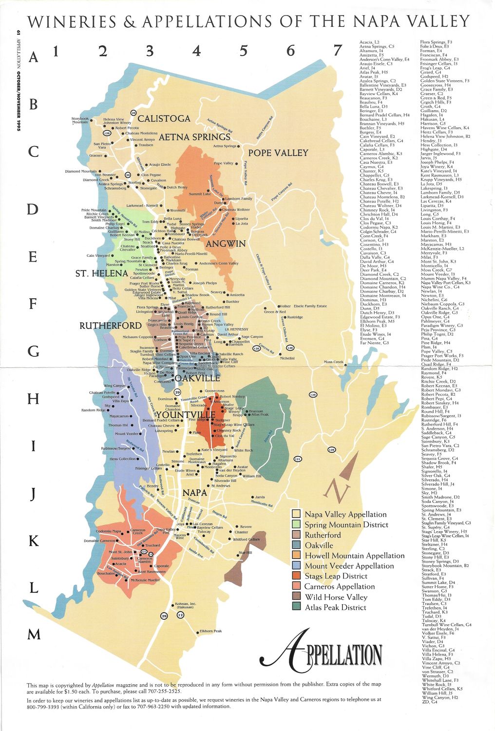 1995 Wineries of the Napa Valley by Appellation Magazine