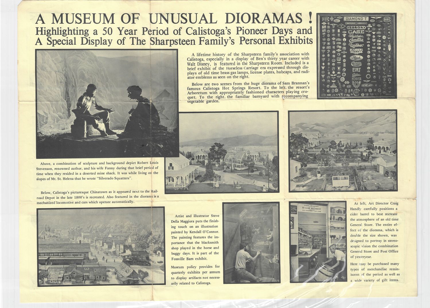 1978 Sharpsteen Museum Mailer from Calistoga, Ca.