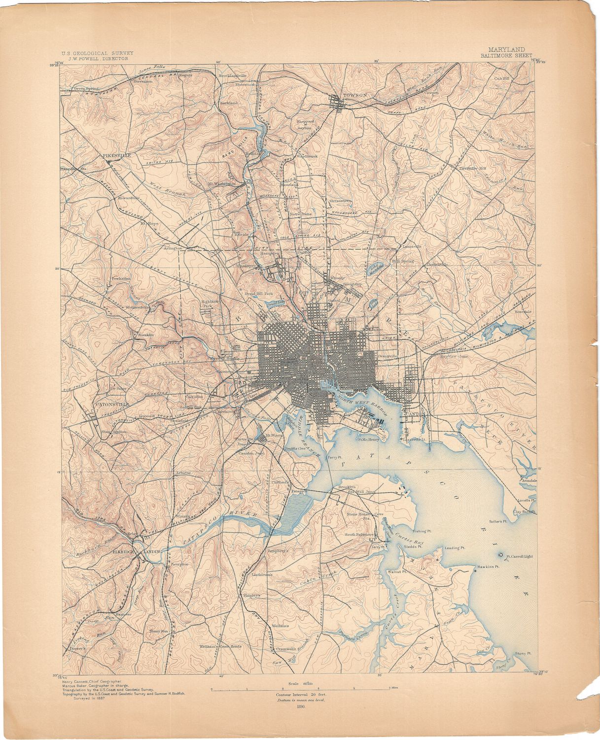 1890 USGS Baltimore Quad 1st Edition