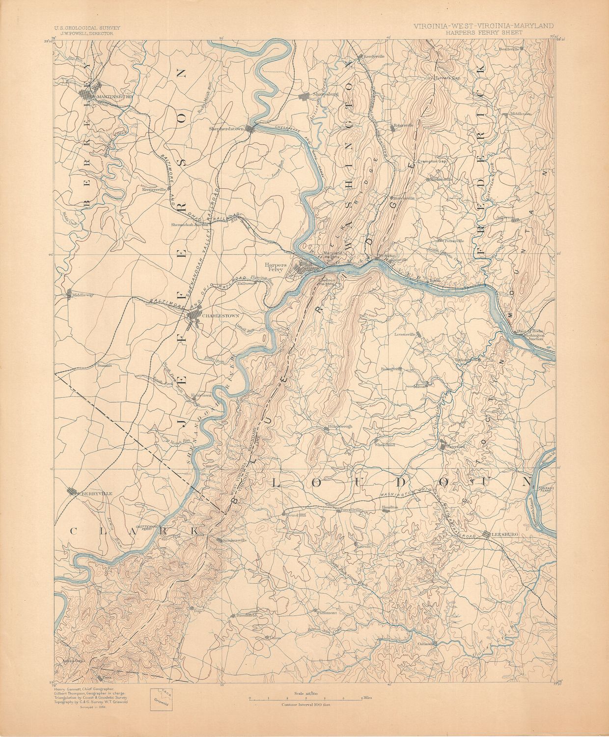 1890 USGS Harper's Ferry Quad 1st Edition