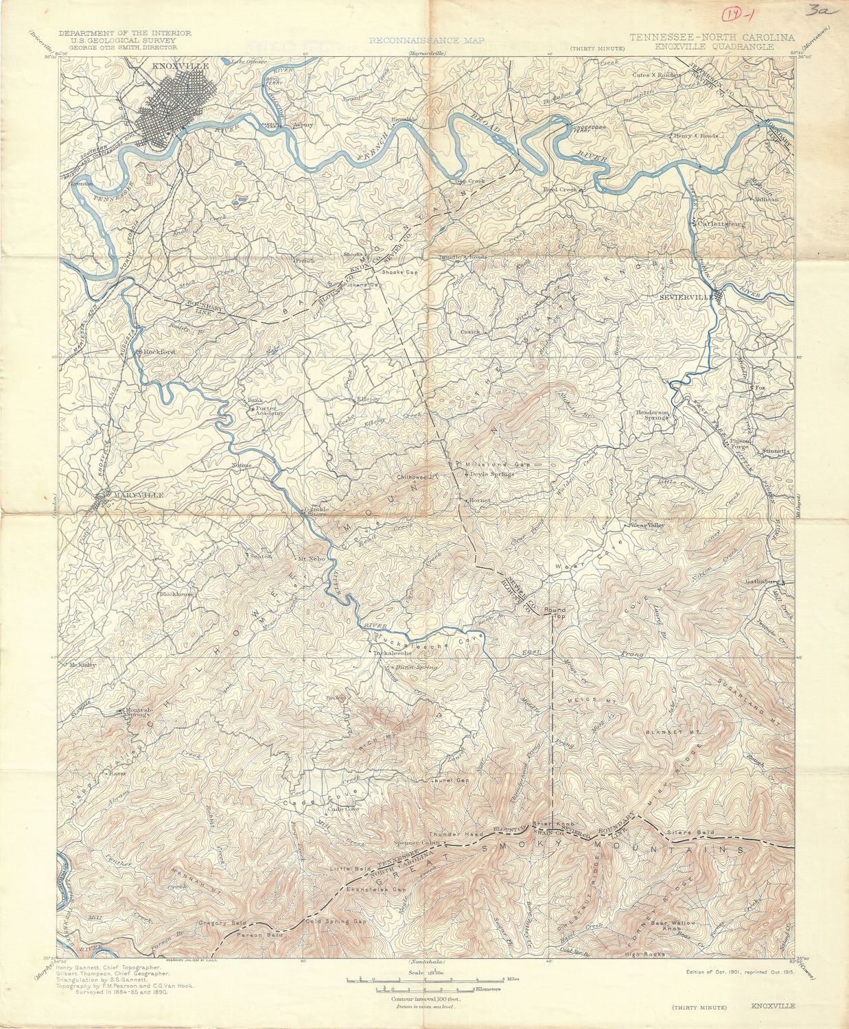 1915 (1901) USGS Knoxville Tn Quad -Field Edition