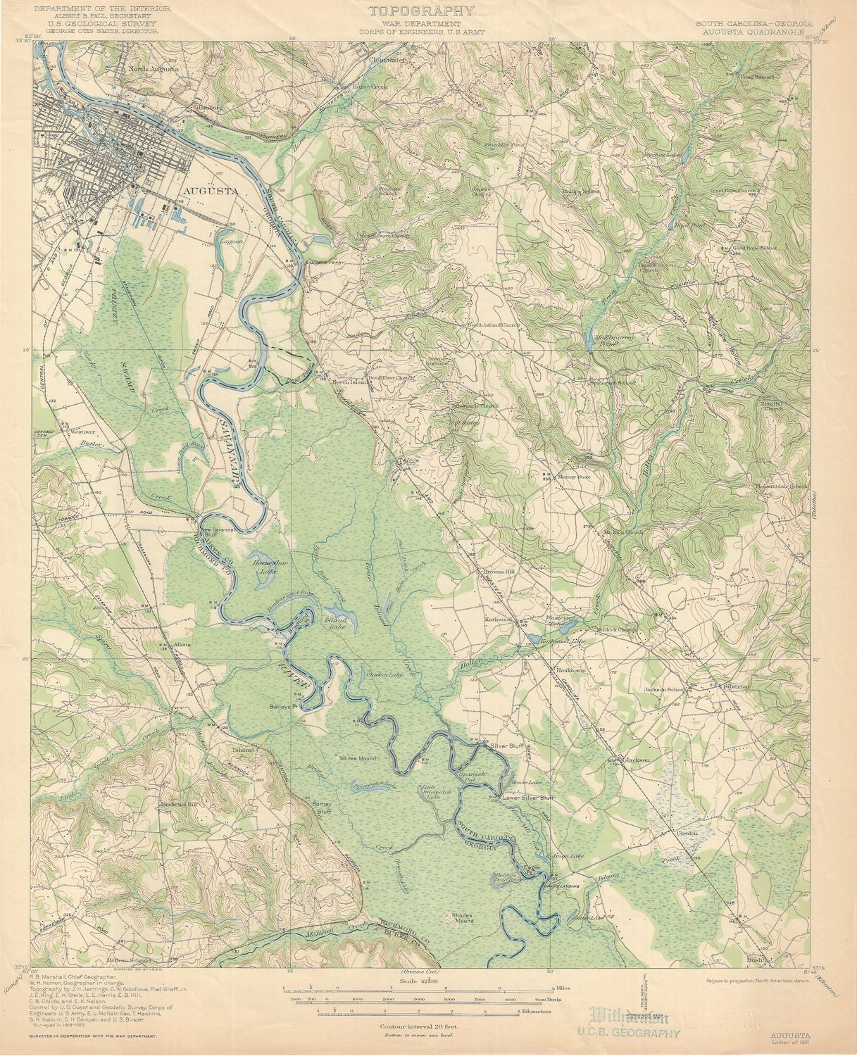 1921 USGS Augusta Georgia Quad