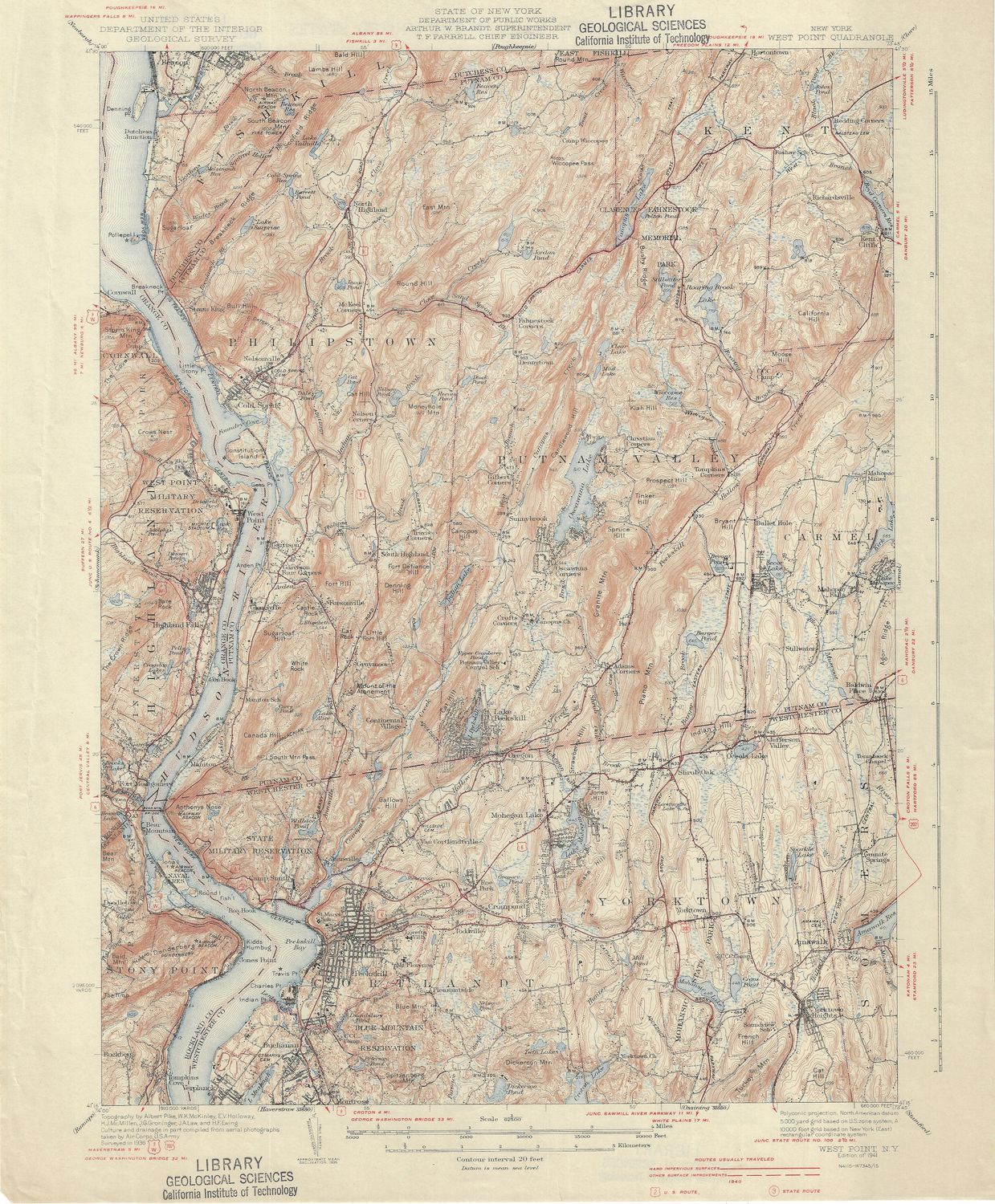 1941 USGS West Point , New York Quadrangle 