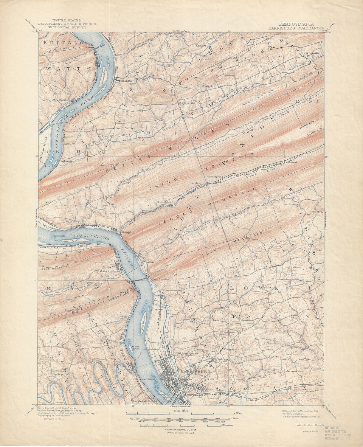 1948 (1899) USGS Harrisburg Pennsylvania Quad