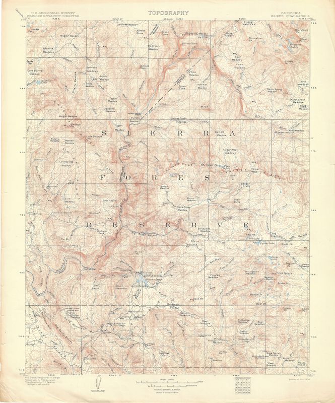 1904 USGS Kaiser, CA Quad (Sierra Forest Reserve)