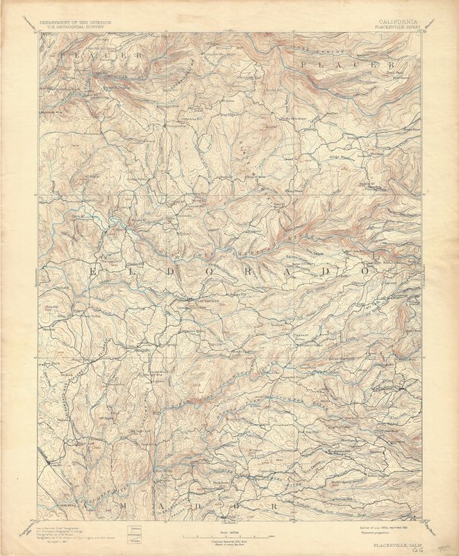 1931 USGS Placerville , Ca Quad