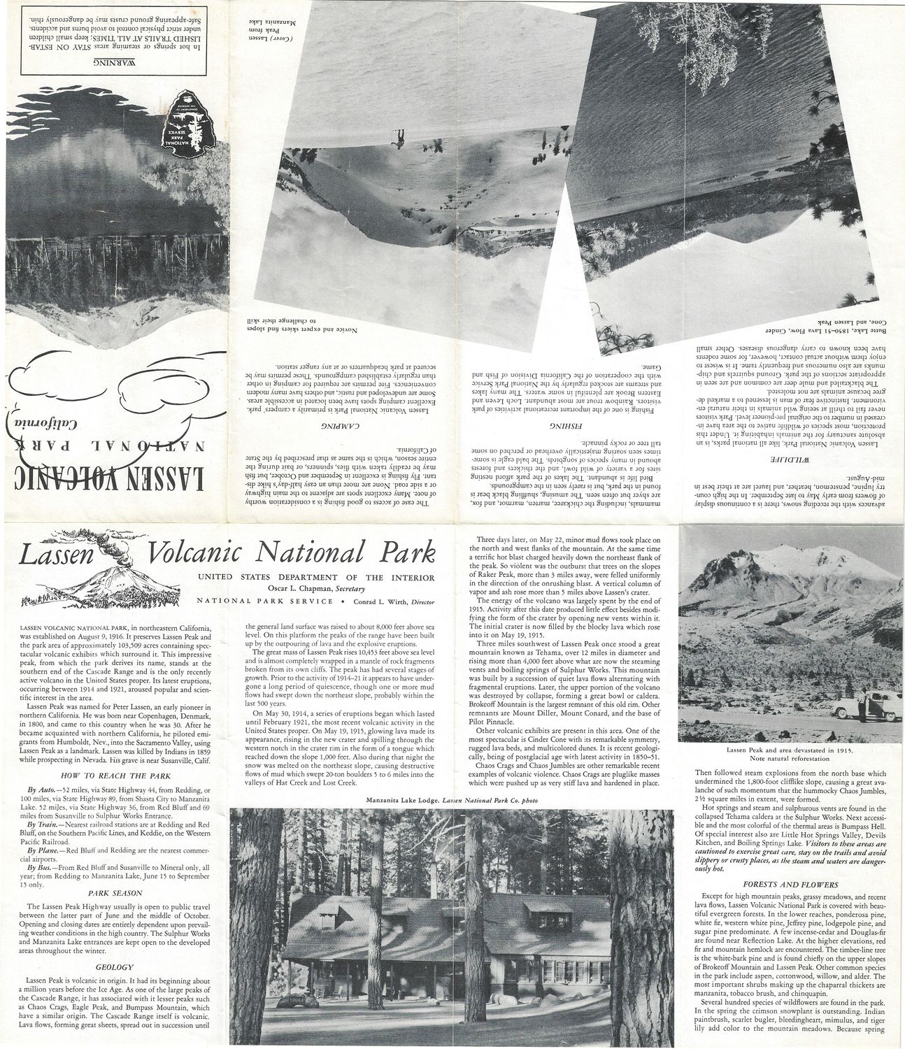 1952 Map of Lassen Volcanic National Park