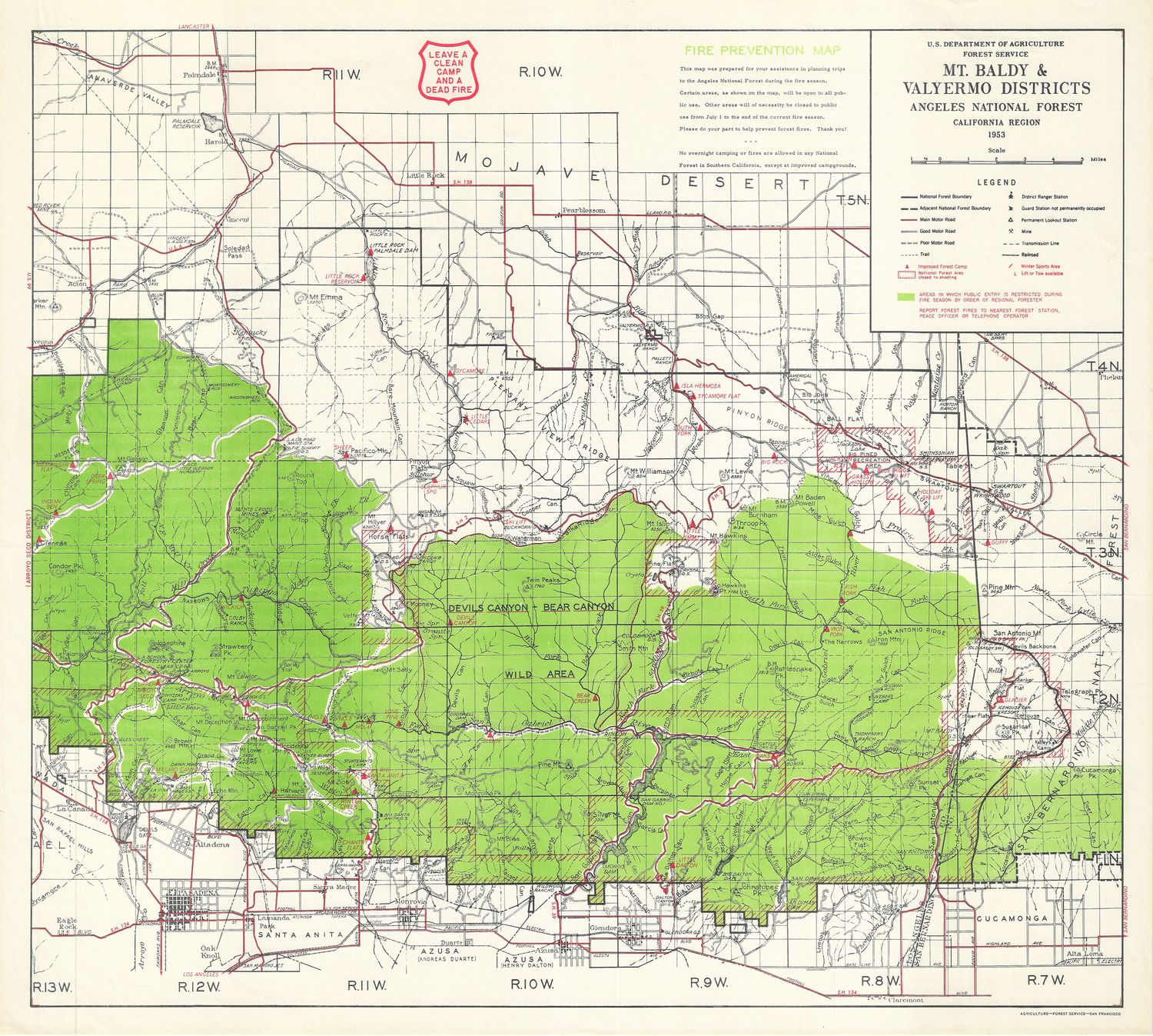 1953 Mt. Baldy &amp; Valyermo Districts