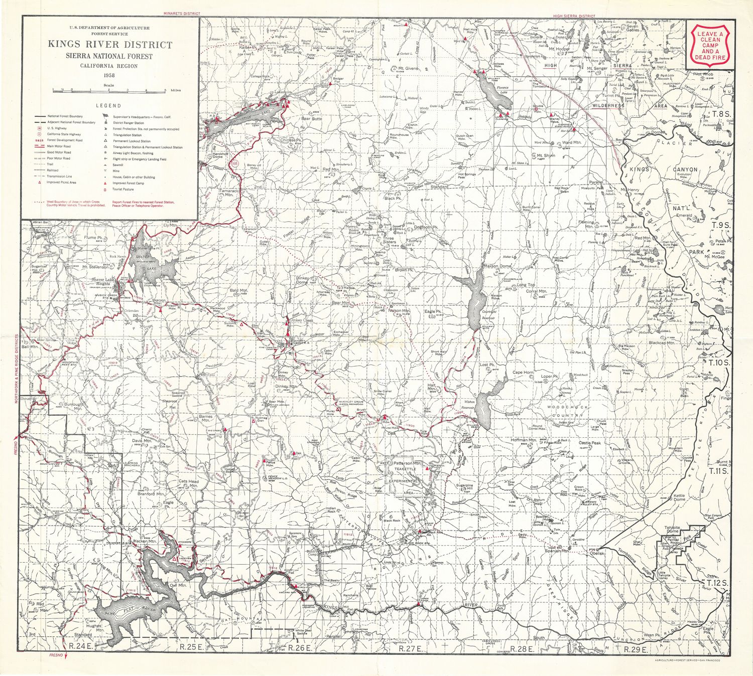 1958 Kings River District in the Sierra Nat'l Forest