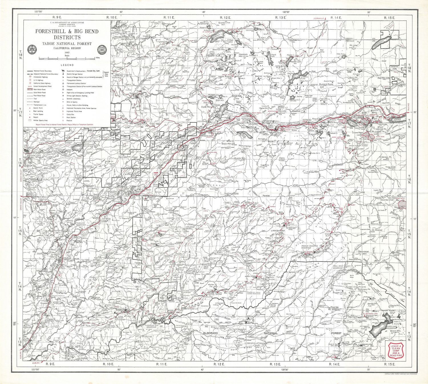1962 Forest Hill &amp; Big Bend District in the Tahoe National Forest