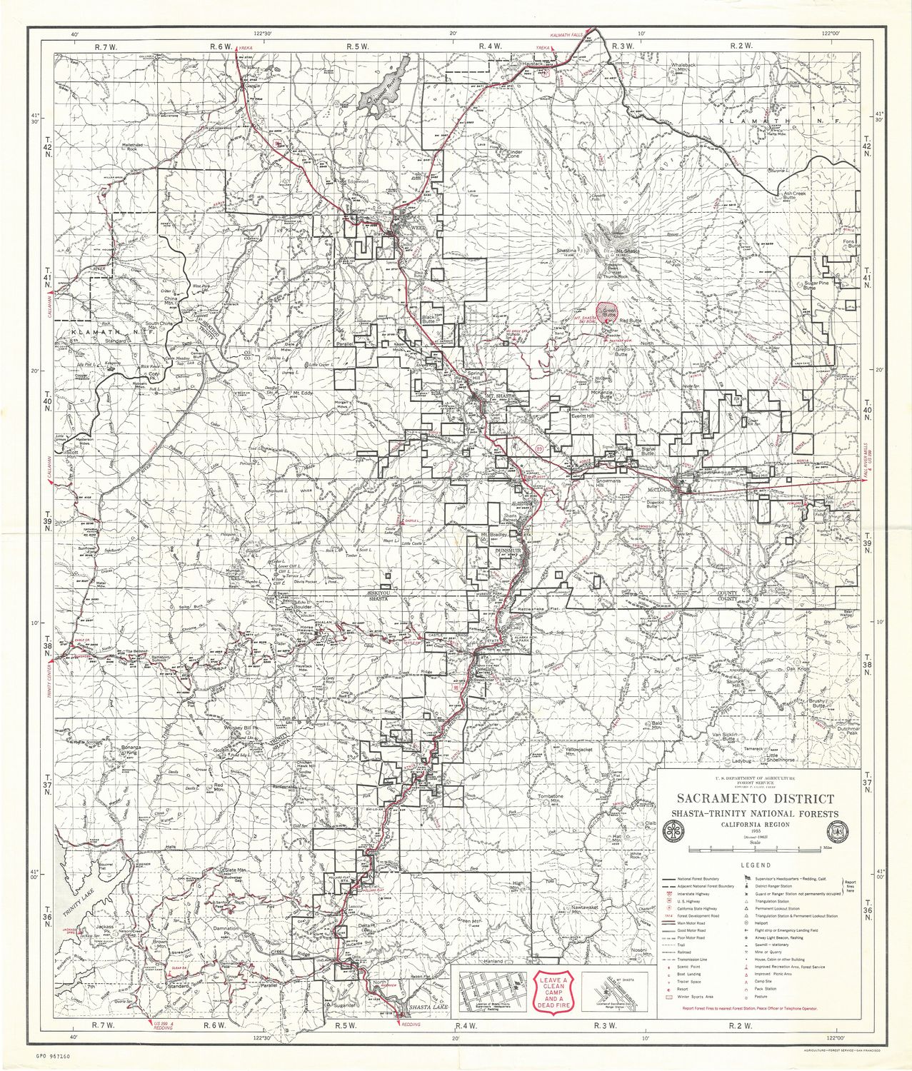 1963 (1955) Sacramento District w/ Mount Shasta