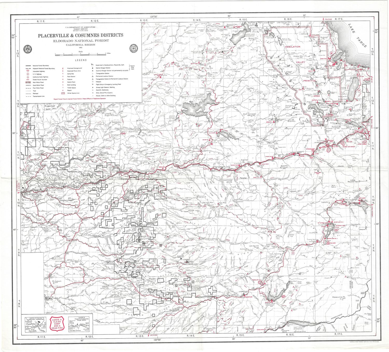 1963 Placerville Dist with Lake Tahoe 
