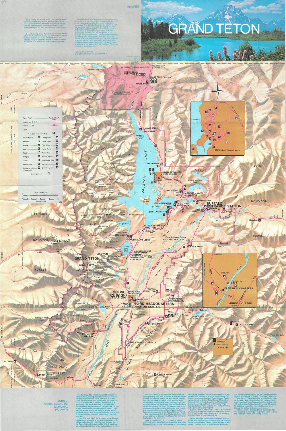 1977 Illustrated Map of the Grand Tetons