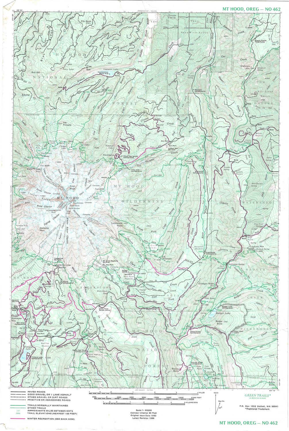1990s Mt. Hood Map