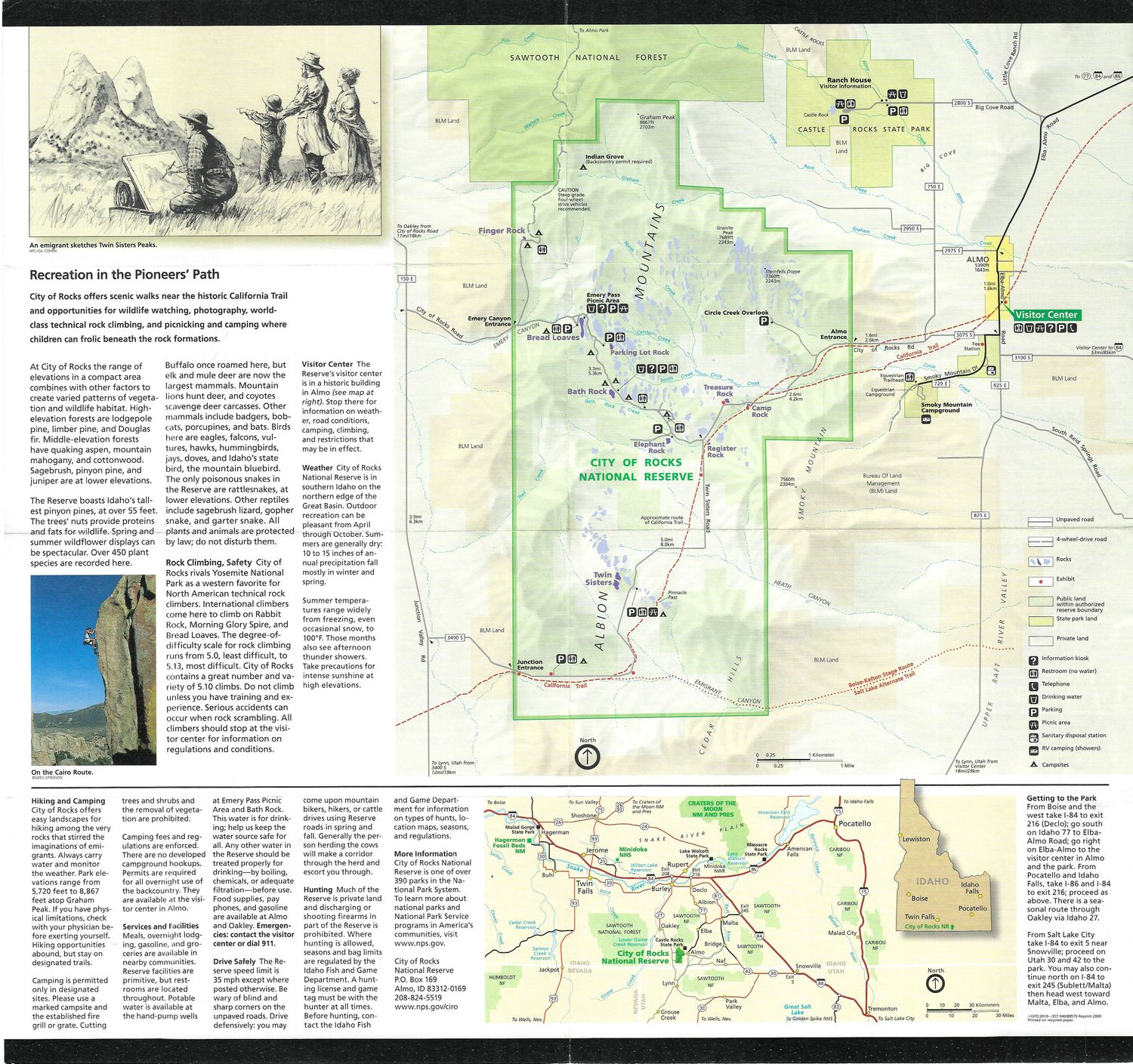 2009 Map of City of Rocks , Idaho