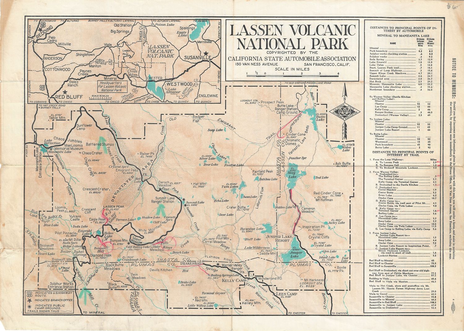 1930 Lassen Volcanic National Park - by AAA