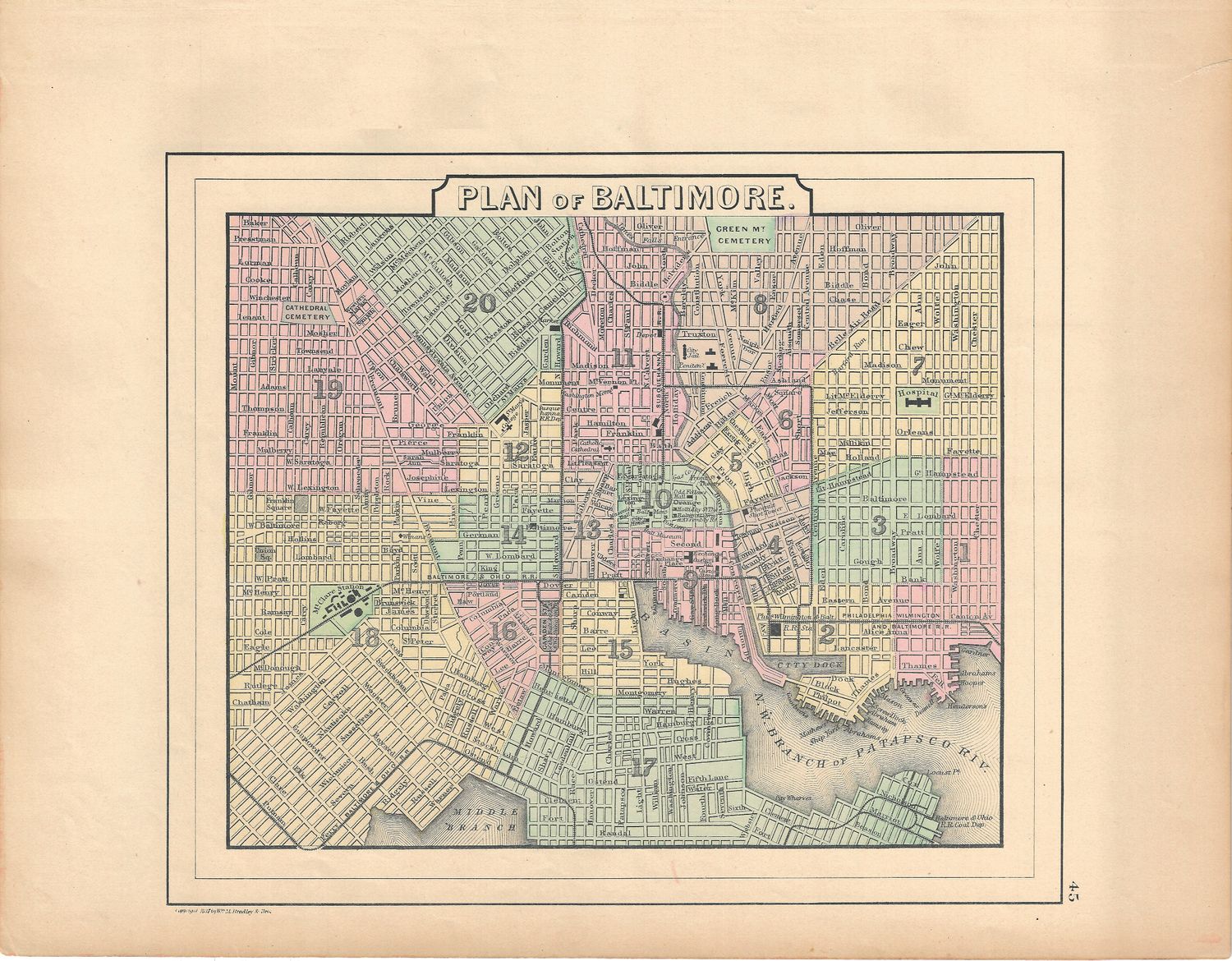 1887 Bradley's Plan of Baltimore