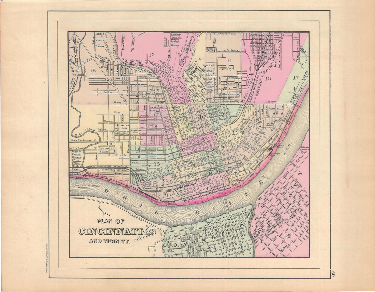 1887 Bradley's Plan of Cincinnati