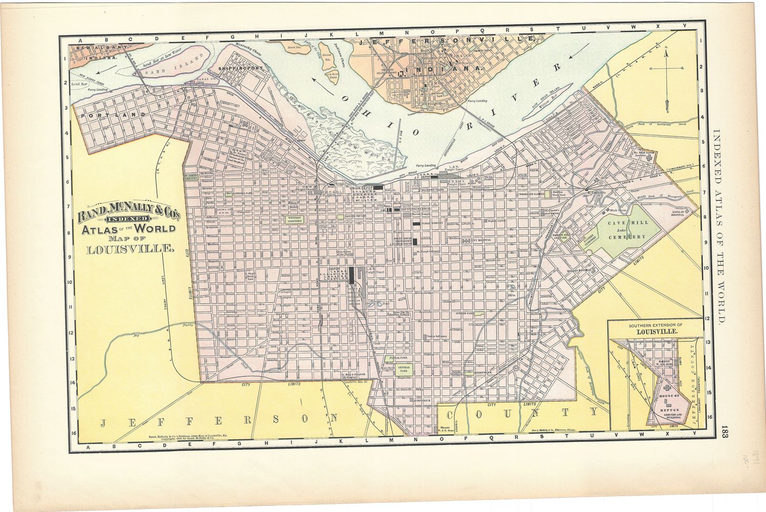 1891 Map of Louisville , Ky. by Rand McNally