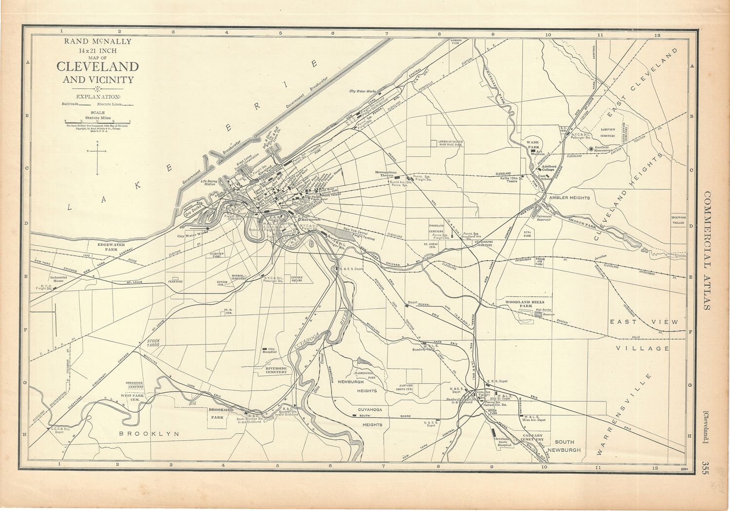 1924 Cleveland and Vicinity by Rand McNally