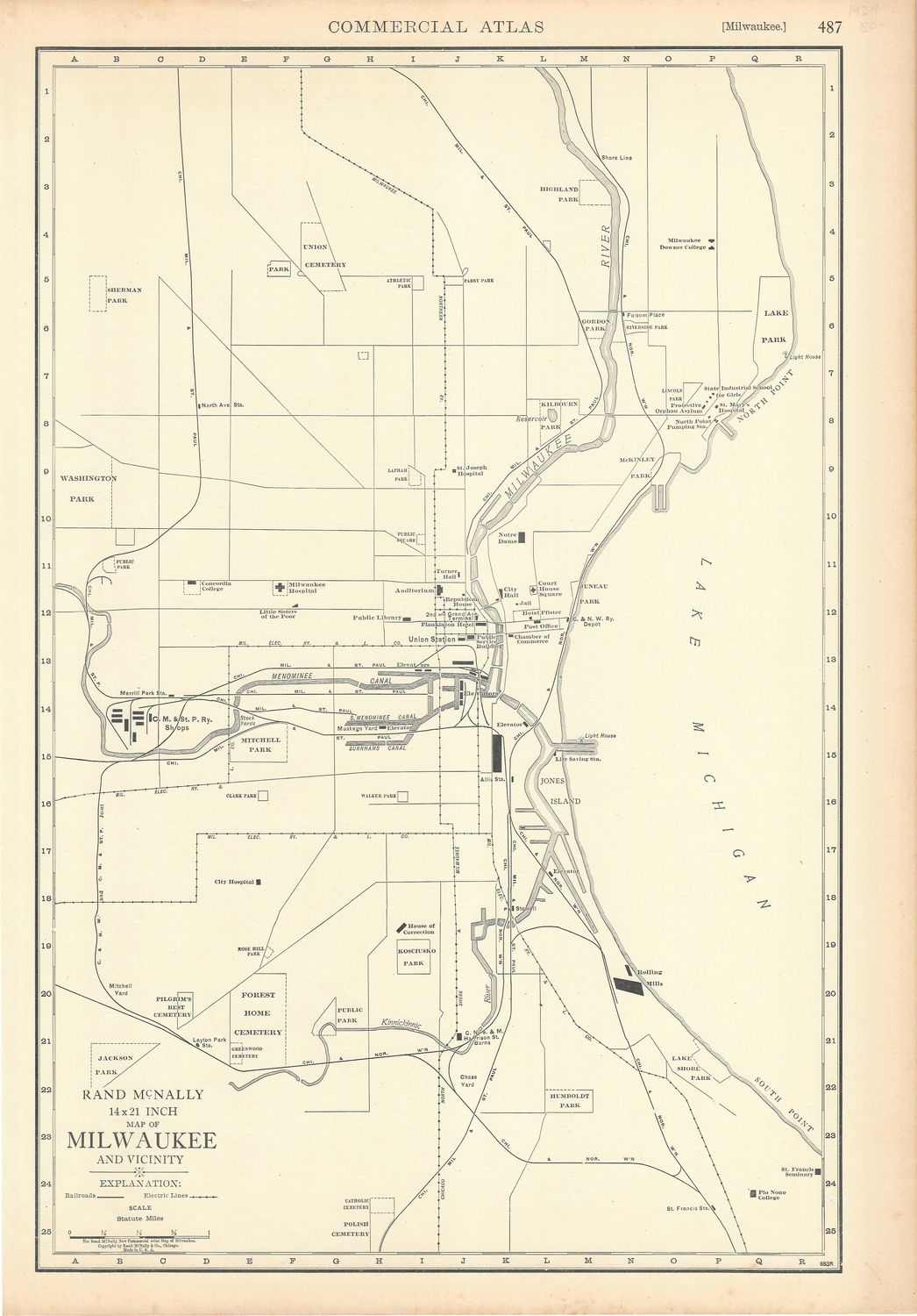 1924 Milwaukee and Vicinity by Rand McNally