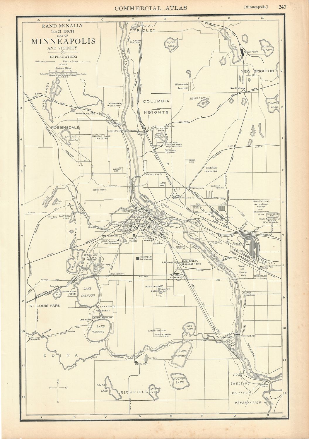 1924 Minneapolis and Vicinity by Rand McNally