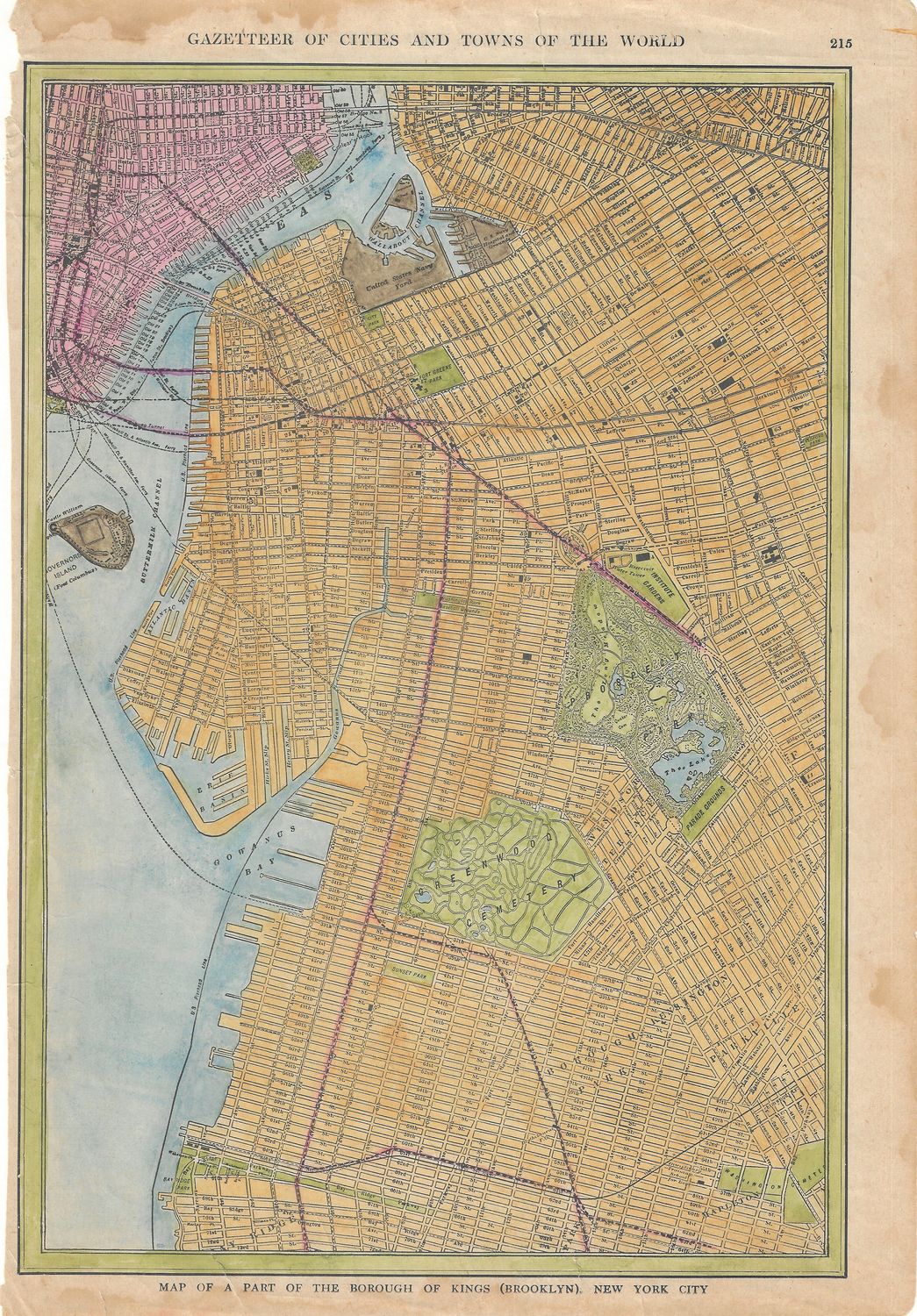 1927 Gazetteer map of Brooklyn NyC