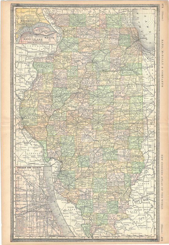 1888 Map of Illinois by McNally