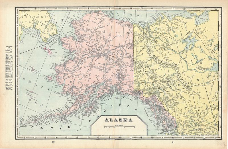 1892 Map of Alaska Territory by Geo Cram