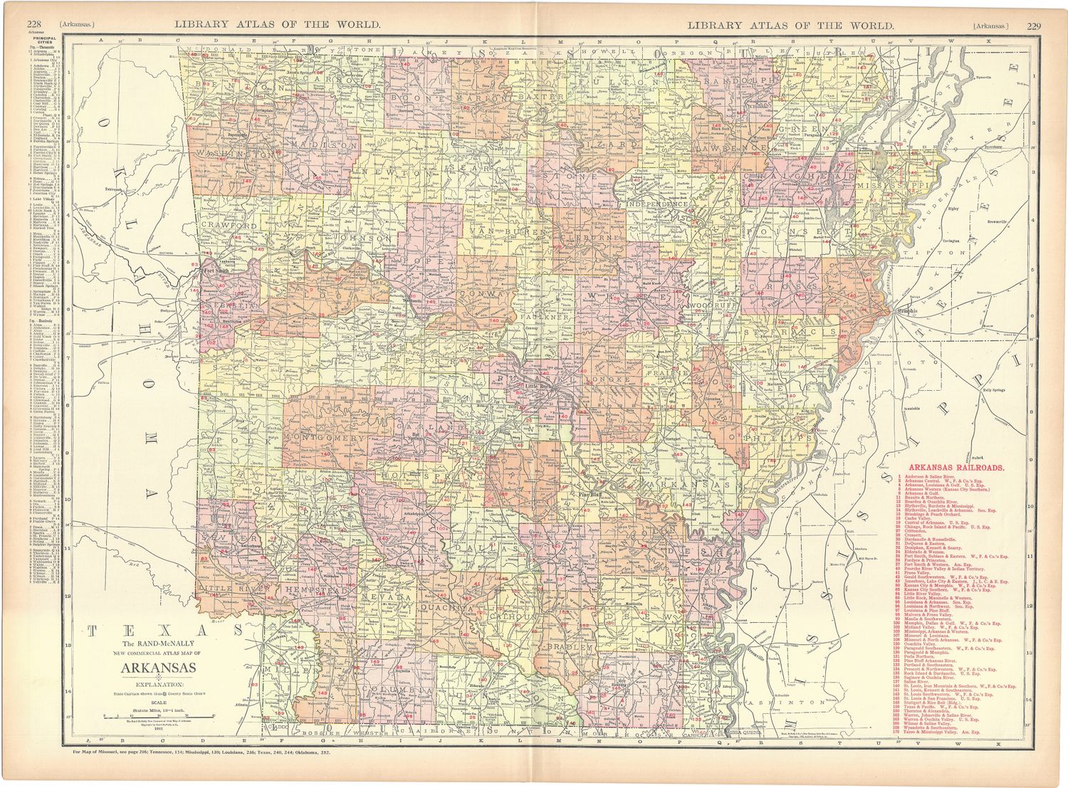 1912 Map of Arkansas by Rand McNally