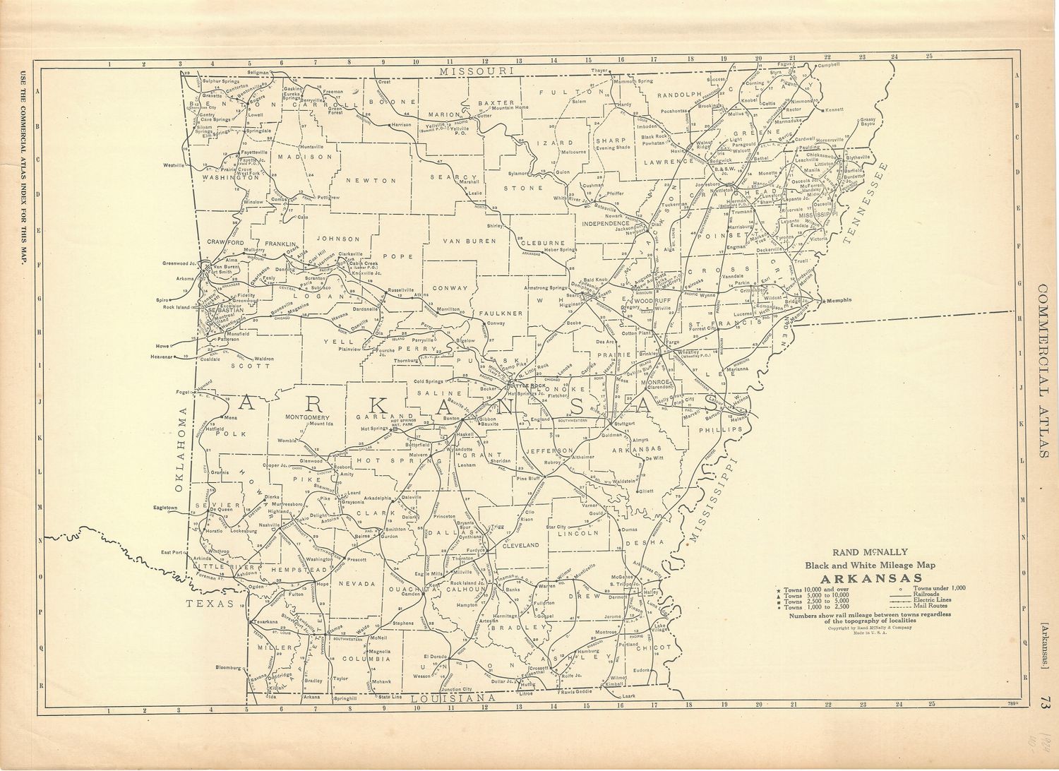 1924 Road Map Arkansas by Rand McNally