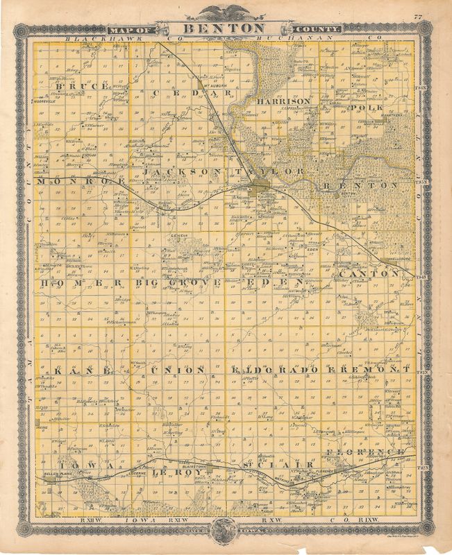 1886 Map of Benton County,  Iowa
