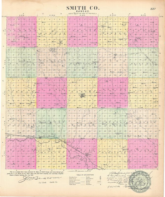 1886 Map of Smith County,  Kansas